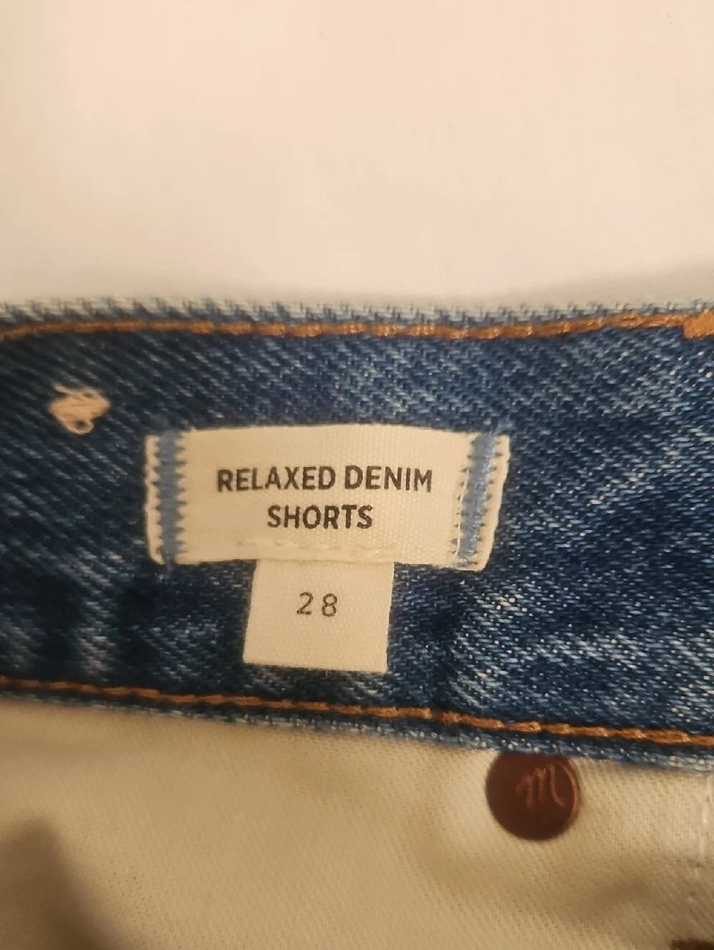 Madewell The Relaxed Denim Shorts Kelton Wash Raw Hem High Rise Size 28